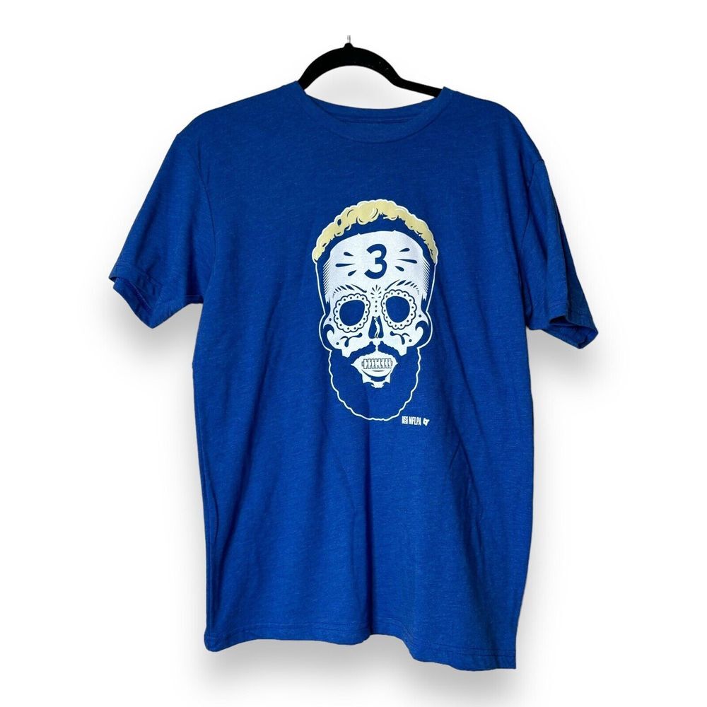 Cooper Kupp #10 Los Angeles Rams Blue Sugar Skull T-Shirt Men's M
